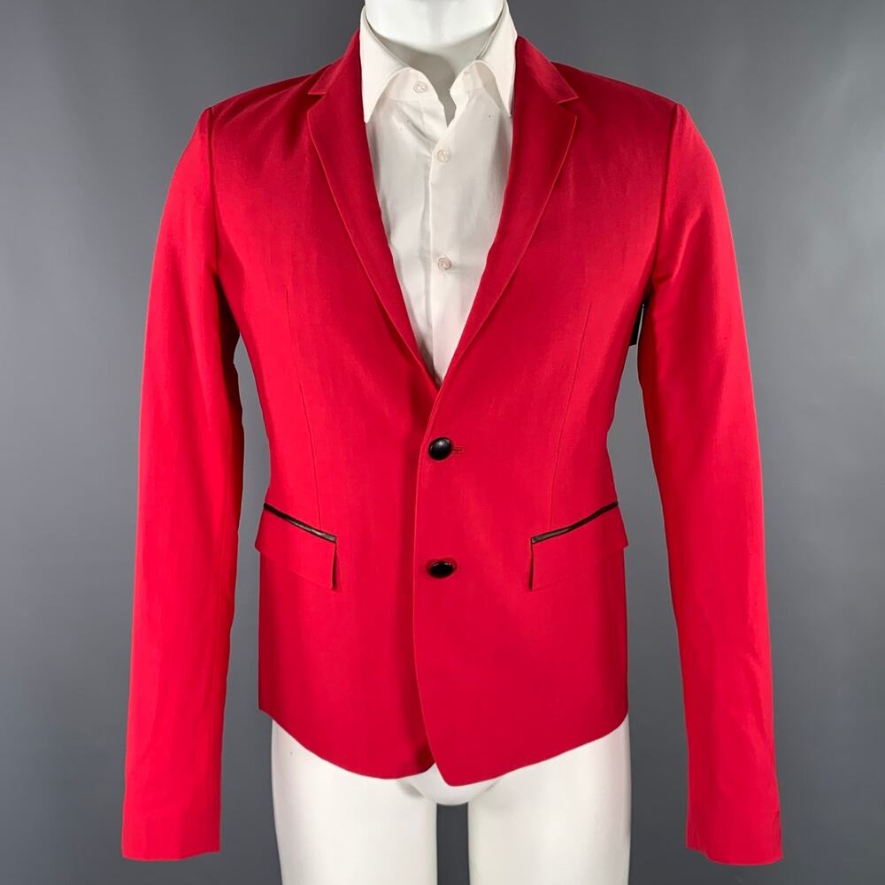 ROBERTO CAVALLI Size 38 Red Raspberry Wool Blend Sport Coat